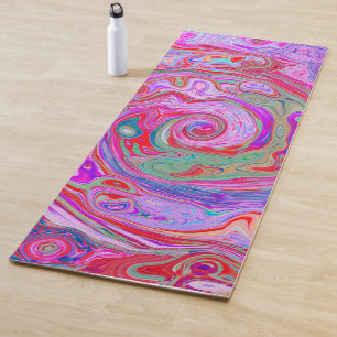 Groovy Abstract Retro Rood, Paars en Roze Wervelin Yogamat