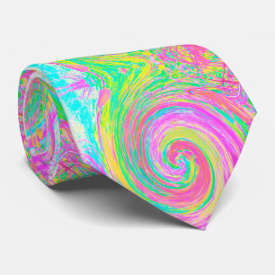 Groovy Abstract Roze en Blauwe Vloeibare Draaikolk Stropdas