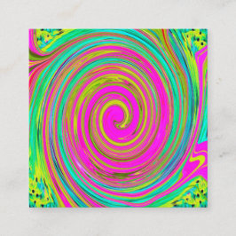 Groovy Abstract roze en Turquoise Swirl Aanbevelingskaartje