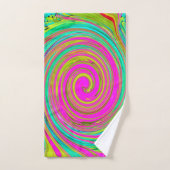 Groovy Abstract roze en Turquoise Swirl Bad Handdoek (Handdoek)