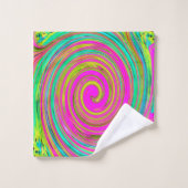 Groovy Abstract roze en Turquoise Swirl Bad Handdoek (Wasdoekje)
