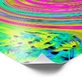 Groovy Abstract roze en Turquoise Swirl Foto Afdruk (Hoek)