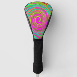 Groovy Abstract roze en Turquoise Swirl Golfheadcover