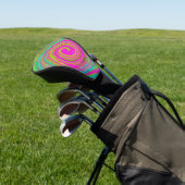 Groovy Abstract roze en Turquoise Swirl Golfheadcover (Insitu)