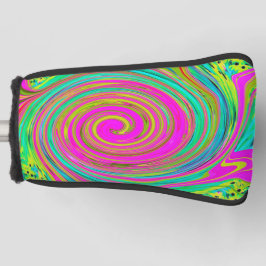 Groovy Abstract roze en Turquoise Swirl Golfheadcover