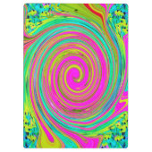 Groovy Abstract roze en Turquoise Swirl Klembord (Achterkant)