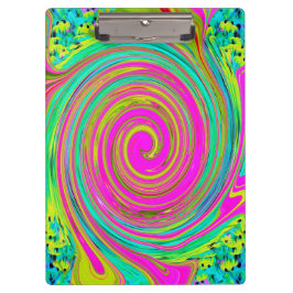 Groovy Abstract roze en Turquoise Swirl Klembord