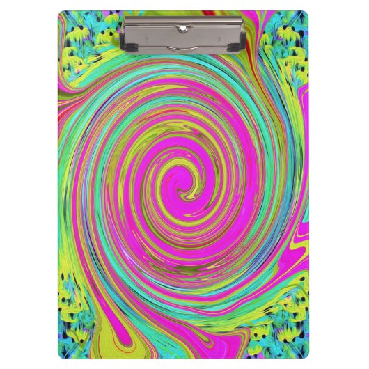 Groovy Abstract roze en Turquoise Swirl Klembord (Voorkant)