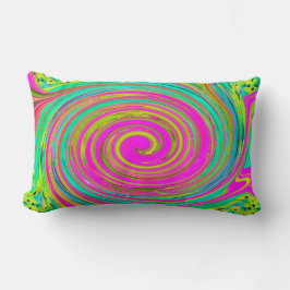 Groovy Abstract roze en Turquoise Swirl Kussen