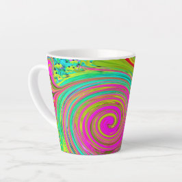 Groovy Abstract roze en Turquoise Swirl Latte Mok