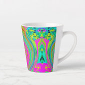 Groovy Abstract roze en Turquoise Swirl Latte Mok (Rechts)