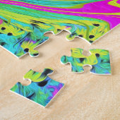 Groovy Abstract roze en Turquoise Swirl Legpuzzel (Zijkant)