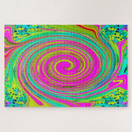 Groovy Abstract roze en Turquoise Swirl Legpuzzel
