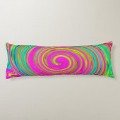 Groovy Abstract roze en Turquoise Swirl Lichaamskussen (Achterkant)