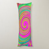 Groovy Abstract roze en Turquoise Swirl Lichaamskussen (Achterkant (Verticaal))