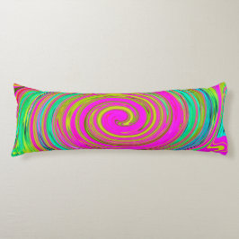 Groovy Abstract roze en Turquoise Swirl Lichaamskussen