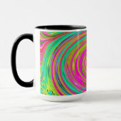 Groovy Abstract roze en Turquoise Swirl Mok (Links)