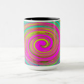 Groovy Abstract roze en Turquoise Swirl Mok (Midden)