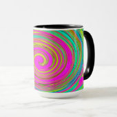 Groovy Abstract roze en Turquoise Swirl Mok (Voorkant rechts)