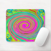 Groovy Abstract roze en Turquoise Swirl Muismat (Met muis)