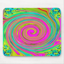 Groovy Abstract roze en Turquoise Swirl Muismat