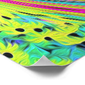 Groovy Abstract roze en Turquoise Swirl Poster (Hoek)