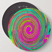 Groovy Abstract roze en Turquoise Swirl Ronde Button 6,0 Cm (Voorkant /achterkant)