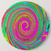 Groovy Abstract roze en Turquoise Swirl Ronde Button 6,0 Cm (Voorkant)