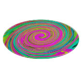 Groovy Abstract roze en Turquoise Swirl Snijplank (Hoek)