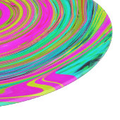 Groovy Abstract roze en Turquoise Swirl Snijplank (Hoek)