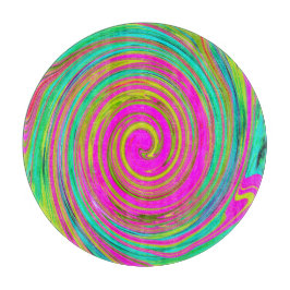 Groovy Abstract roze en Turquoise Swirl Snijplank