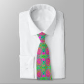 Groovy Abstract roze en Turquoise Swirl Stropdas (Gebonden)