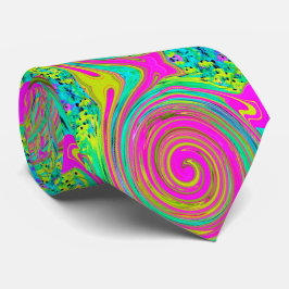 Groovy Abstract roze en Turquoise Swirl Stropdas