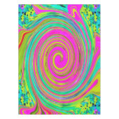 Groovy Abstract roze en Turquoise Swirl Tafelkleed (Voorkant)