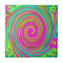 Groovy Abstract roze en Turquoise Swirl