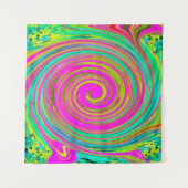 Groovy Abstract roze en Turquoise Swirl Wandkleed (Voorkant (horizontaal))