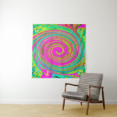 Groovy Abstract roze en Turquoise Swirl Wandkleed (In Situ (horizontaal))