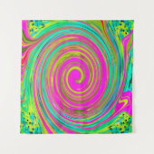 Groovy Abstract roze en Turquoise Swirl Wandkleed (Voorkant)