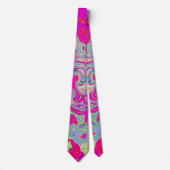 Groovy Abstract Turkoois en Rood Draaien Stropdas (Voorkant)
