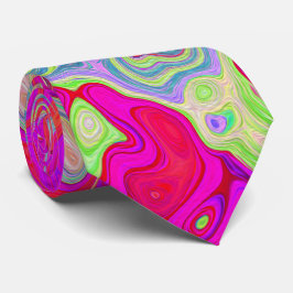 Groovy Abstract Turkoois en Rood Draaien Stropdas
