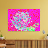 Groovy Abstract Turquoise Blauwe en Rode Draaikolk Canvas Afdruk (Insitu (Woonkamer))