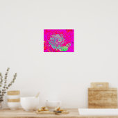 Groovy Abstract Turquoise Blauwe en Rode Draaikolk Poster (Keuken)