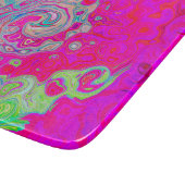 Groovy Abstract Turquoise Blauwe en Rode Draaikolk Snijplank (Hoek)