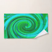 Groovy Abstract Turquoise Liquid Swirl Painting Handdoek (Handdoek)