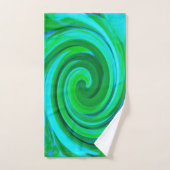 Groovy Abstract Turquoise Liquid Swirl Painting Handdoek (Handdoek)