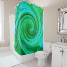 Groovy Abstract Turquoise Vloeibare Draaiing Schil