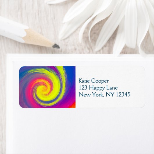 Groovy Abstract wervelwervelkolom Etiket (Insitu)