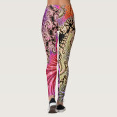 Groovy Abstracte Digitale Funky Boho Spiraal Fract Leggings (Achterkant)