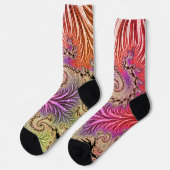 Groovy Abstracte Digitale Funky Boho Spiraal Fract Sokken (Links)
