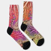 Groovy Abstracte Digitale Funky Boho Spiraal Fract Sokken (Rechts)